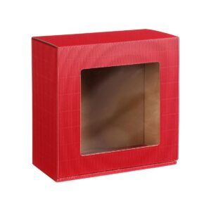 Pudełko prezentowe czerwone z okienkiem